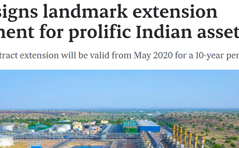 Cairn signs landmark extension agreement for prolific Indian asset