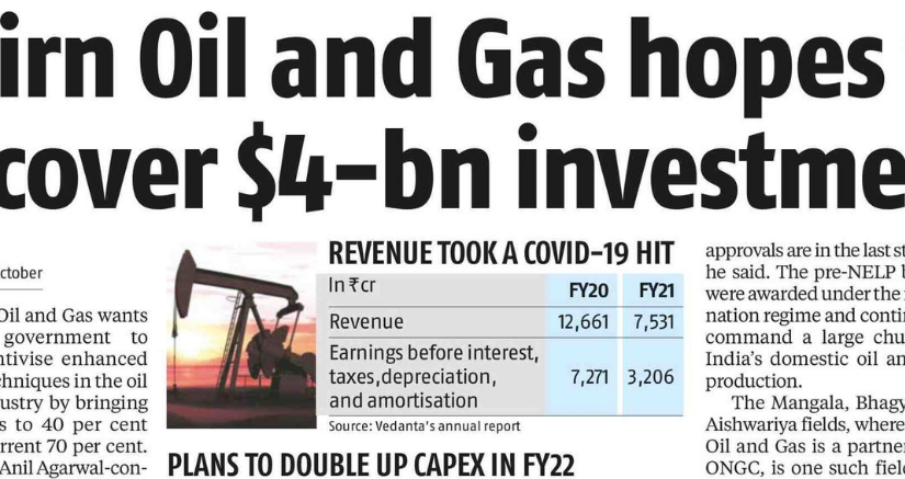 Cairn Oil and Gas hopes to recover around $4-billion investment