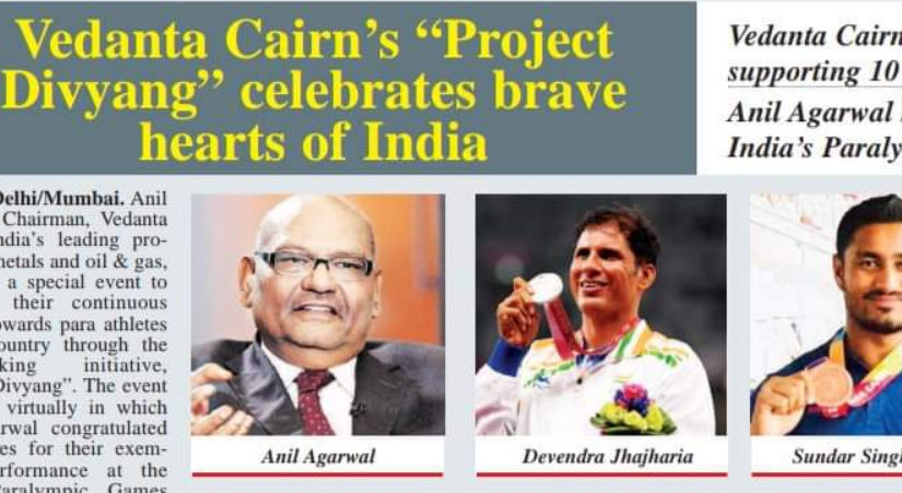 Vedanta Cairn’s “Project Divyang” celebrates brave hearts of India