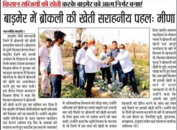 Broccoli cultivation in Barmer local initiative